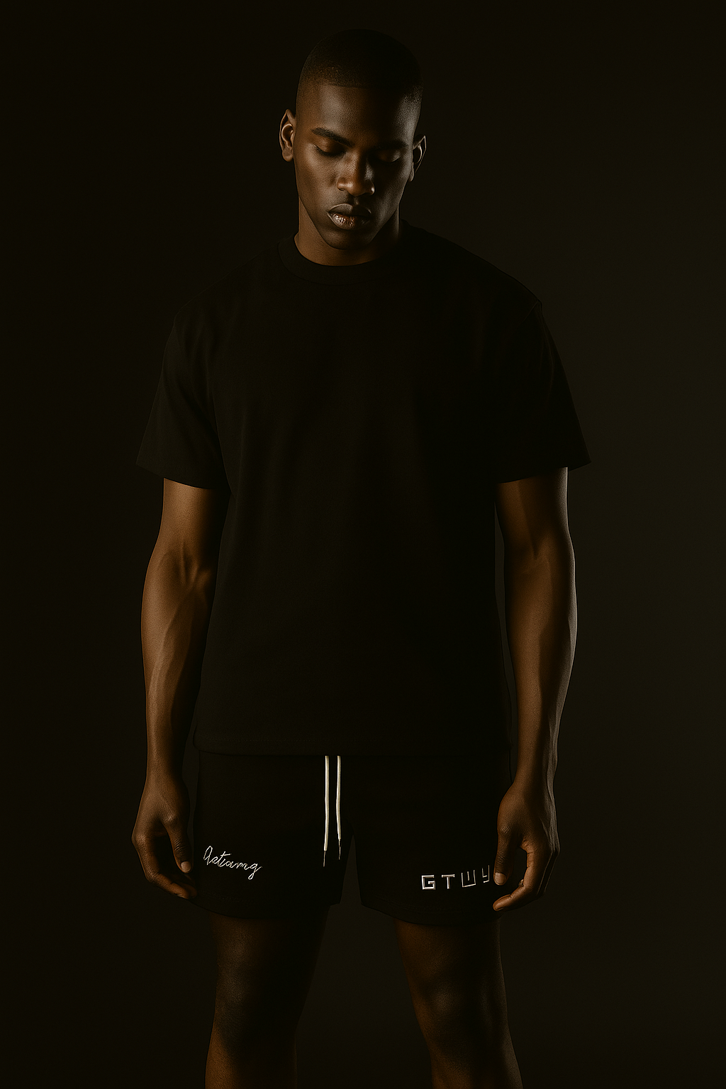 FLEECE LOGO SHORT - BLACK